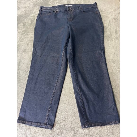 Lands' End Denim Jeans Women’s Plus Size 20W Blue High Rise Straight Leg Shimmer - Picture 1 of 9